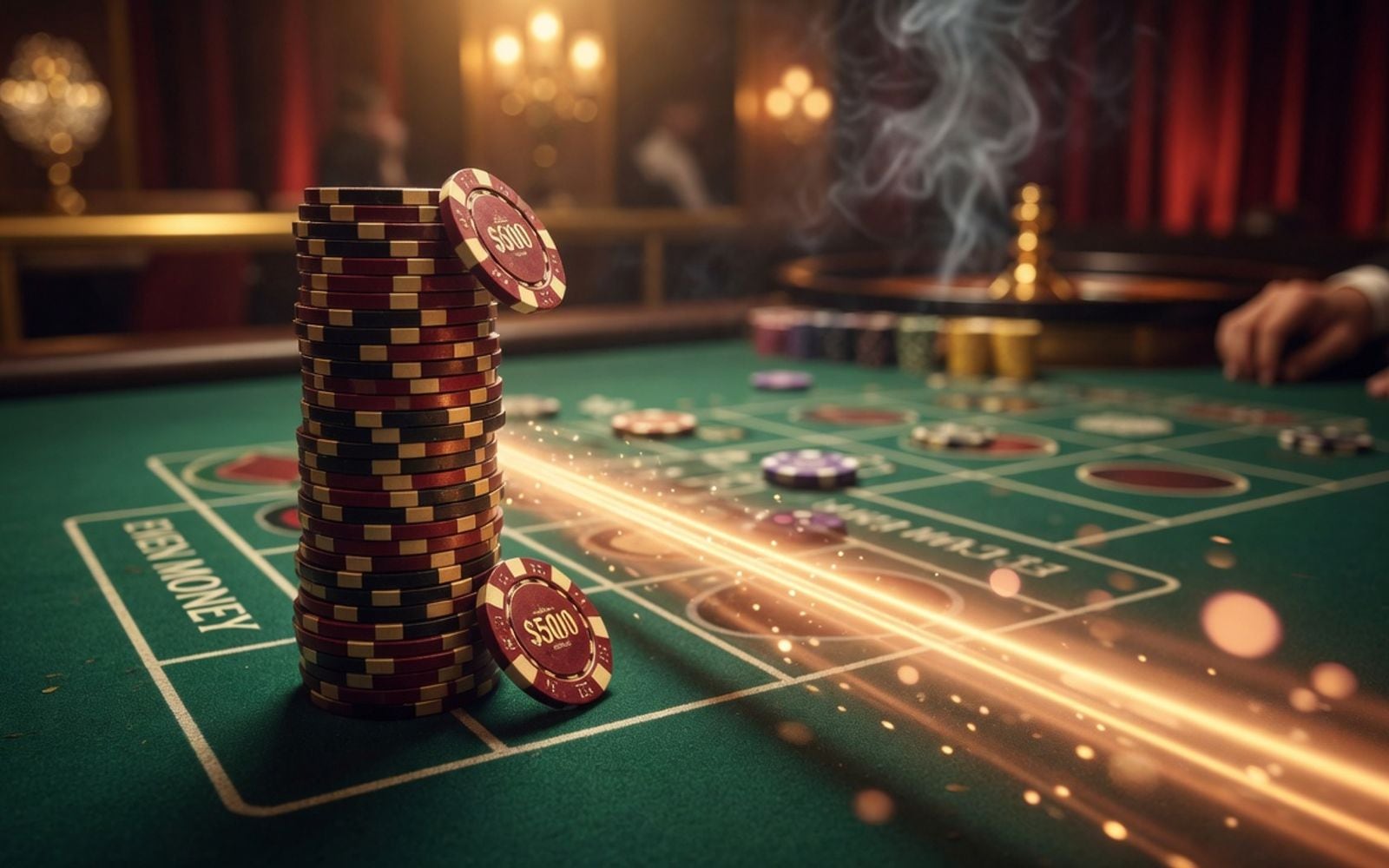 Parlay roulette strategy mood — Let winnings ride for a set number of hits, then bank — classic positive press.
