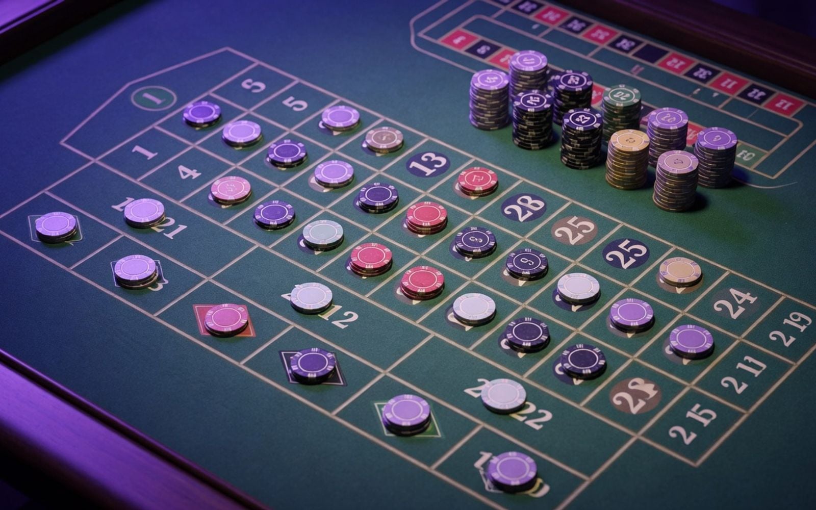 Shotwell roulette strategy mood — Six-line plus four straight-ups (~10 numbers) aimed at even wheel spacing — layout, not magic.